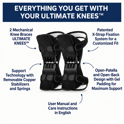 NATRAVOR™ Ultimate Knees – Climb stairs and walk with knee support from the very first step, or your money back (30-day trial) *One size fits all and washable