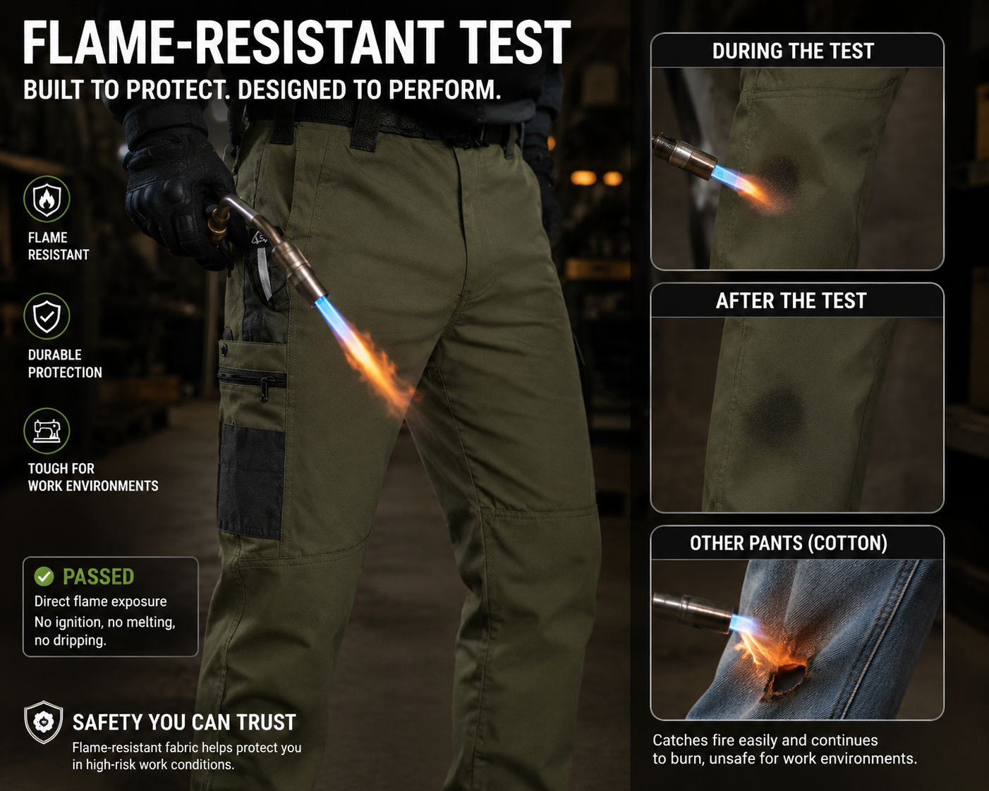FR Tactical Work Pants – Flame-Resistant, Tougher Than Jeans