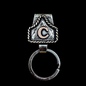 Vintage Brass Initial Cow Tag Keychain for Belt Loop & Pocket Carry