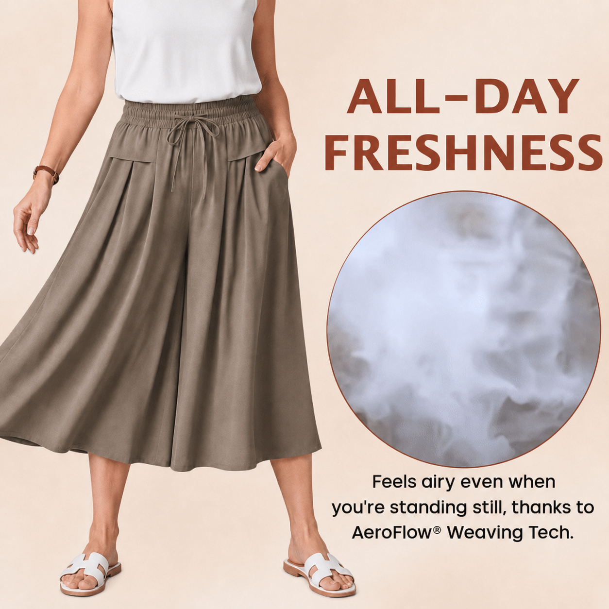 Relaxed Wide-Leg Cropped Culottes