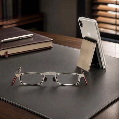 Ultra-Slim Foldable Reading Glasses – Pocket Readers with Phone-Attachable Metal Case