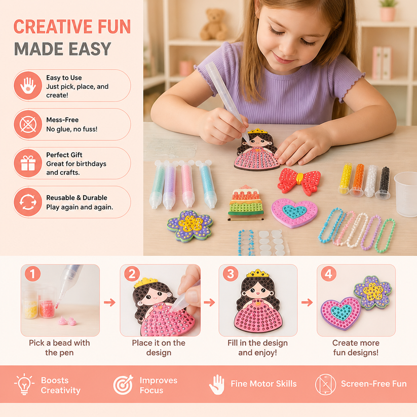Magical Bead Painting – DIY Set for Kids