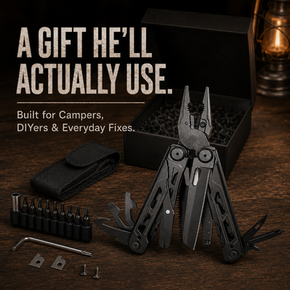 28-in-1 Multitool with Large Scissors | Compact Outdoor Tool for Camping & Repairs