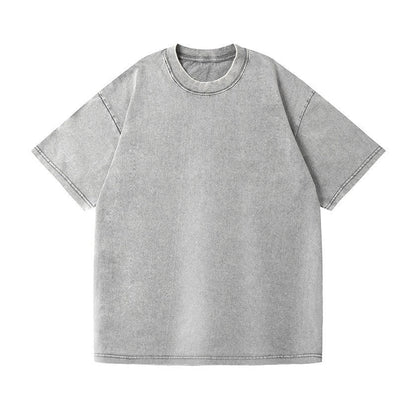 Distressed Washed Cotton 4-Pack Tees Breathable Sports Couples Plain Short Sleeve Black Cream