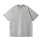 Distressed Washed Cotton 4-Pack Tees Breathable Sports Couples Plain Short Sleeve Black Cream