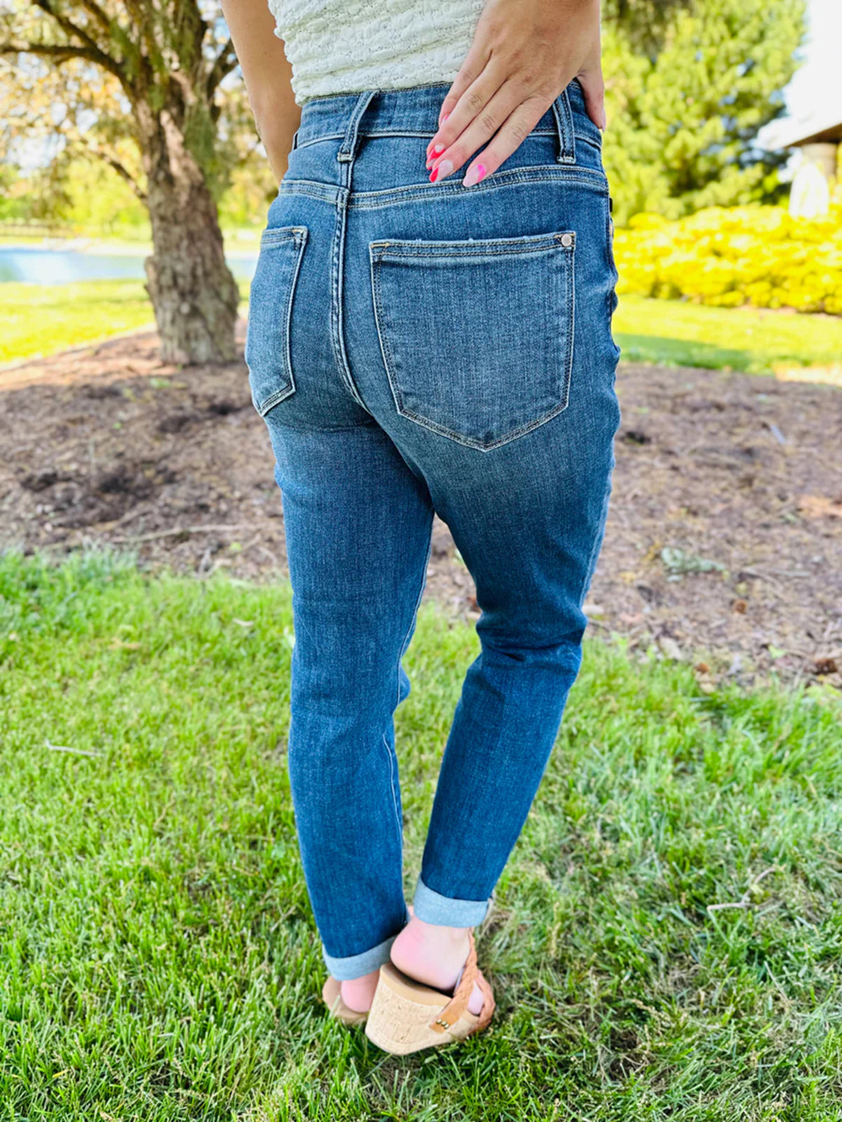 Judy Tummy Control Cuffed Slim Fit Jeans