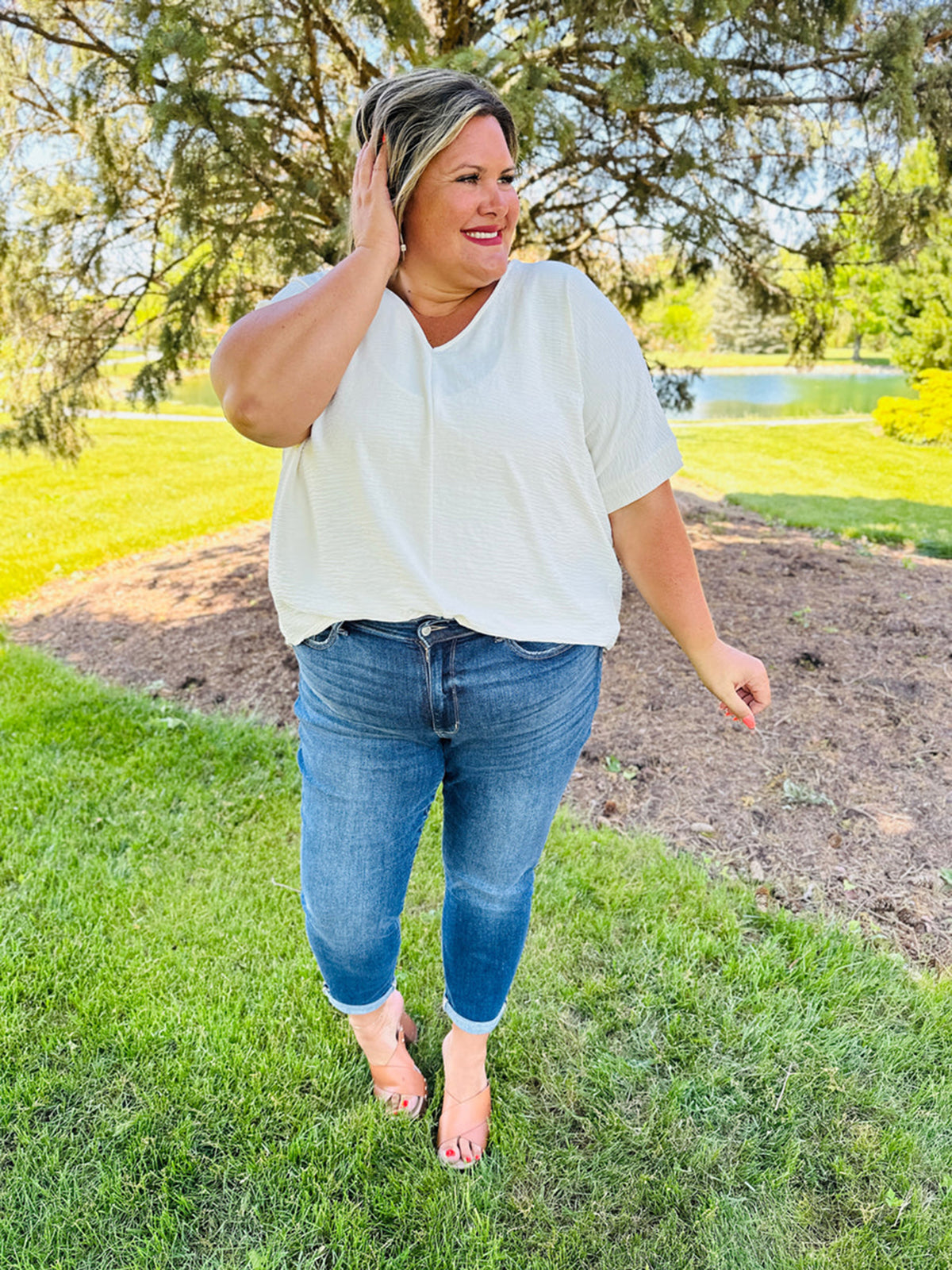 Judy Tummy Control Cuffed Slim Fit Jeans