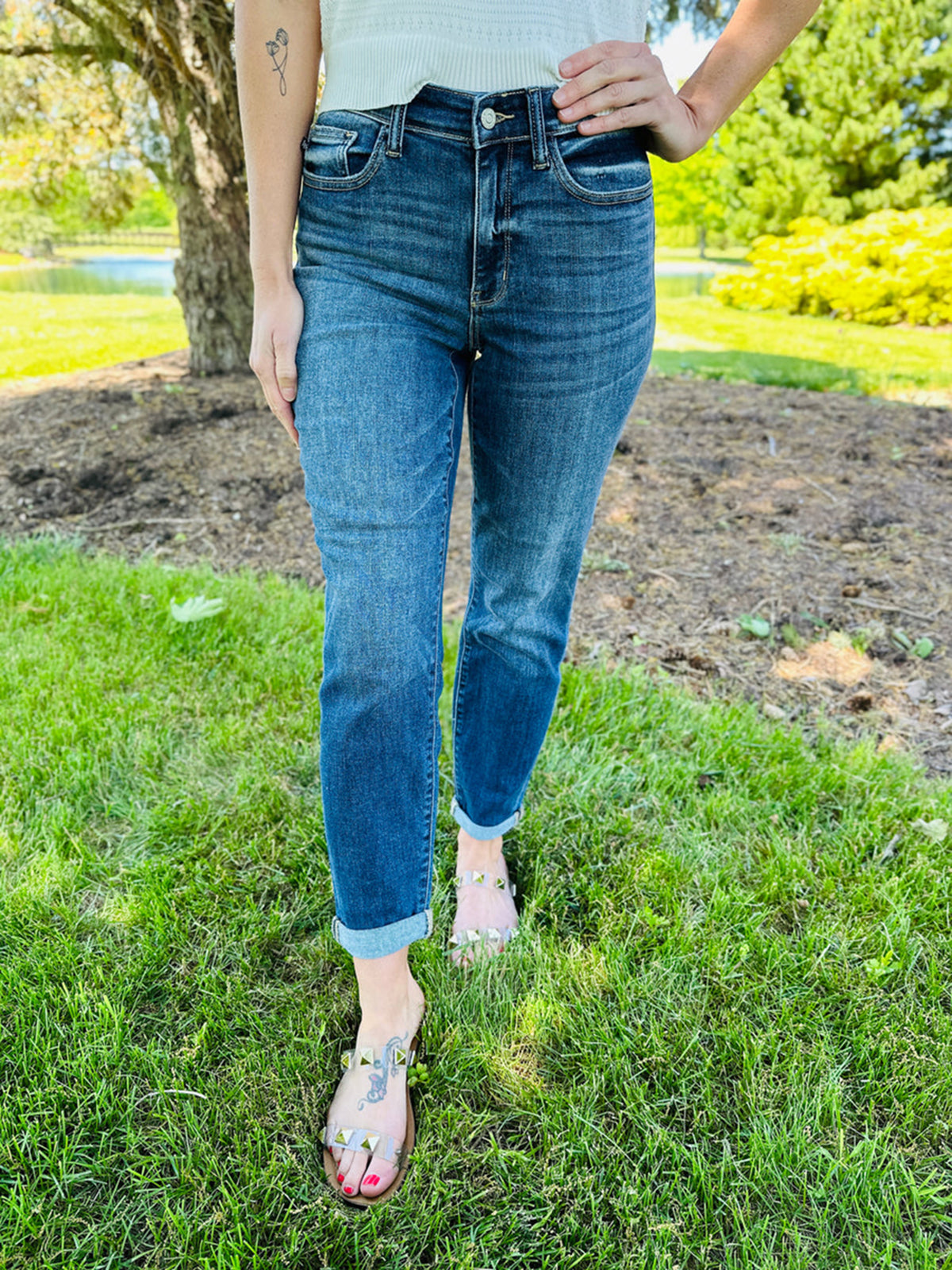 Judy Tummy Control Cuffed Slim Fit Jeans