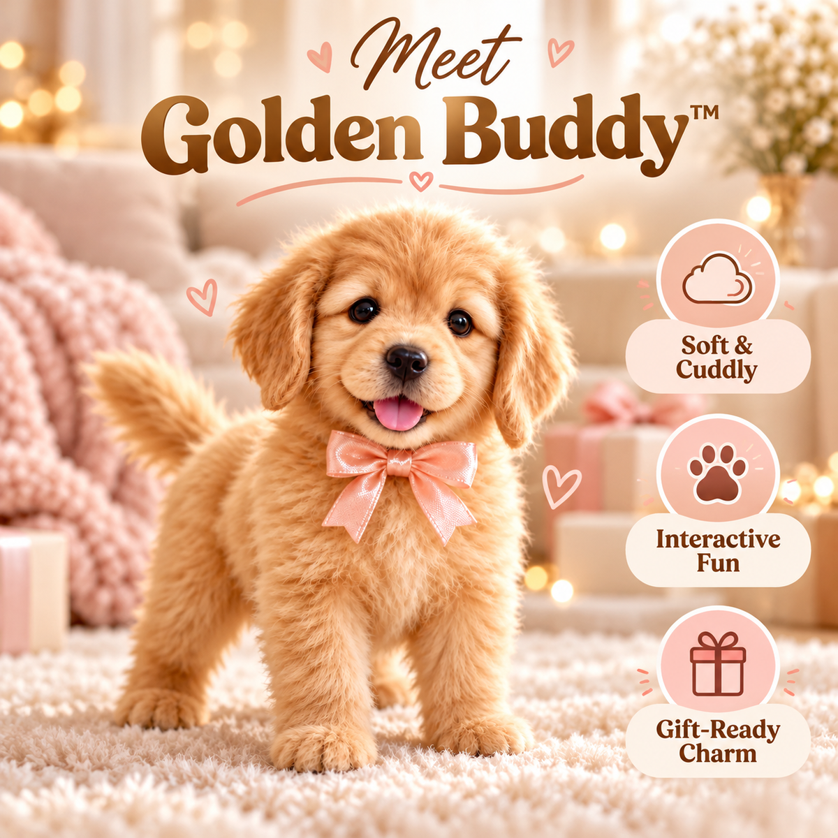 🎄49% OFF🐕🐾 Golden Buddy Realistic Golden Retriever Puppy