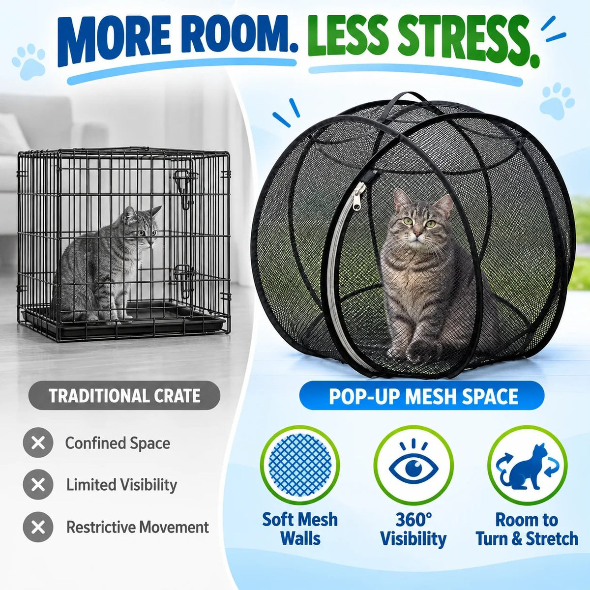 🐱360° Panoramic Pop-Up Rolling Cat Playpen Ball🐾