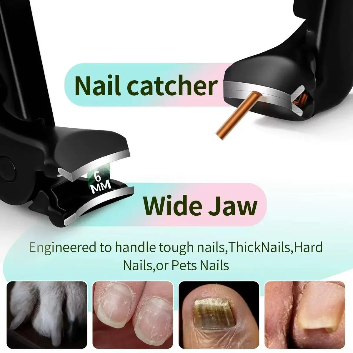 ✂️Black Curved Nail Clipper – Ergonomic & Easy for Seniors 🖤