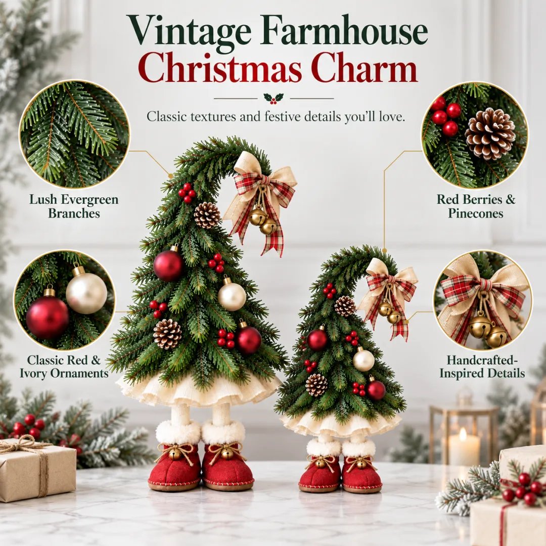 🎉 Whimsical Christmas Elf Tree Decor – Playful Holiday Ornament Set ✨