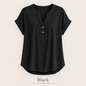 2026 Hot Style Women’s V-Neck Henley Top – Casual Loose Short Sleeve Dressy Blouse & Basic Tee
