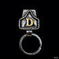 Vintage Brass Initial Cow Tag Keychain for Belt Loop & Pocket Carry