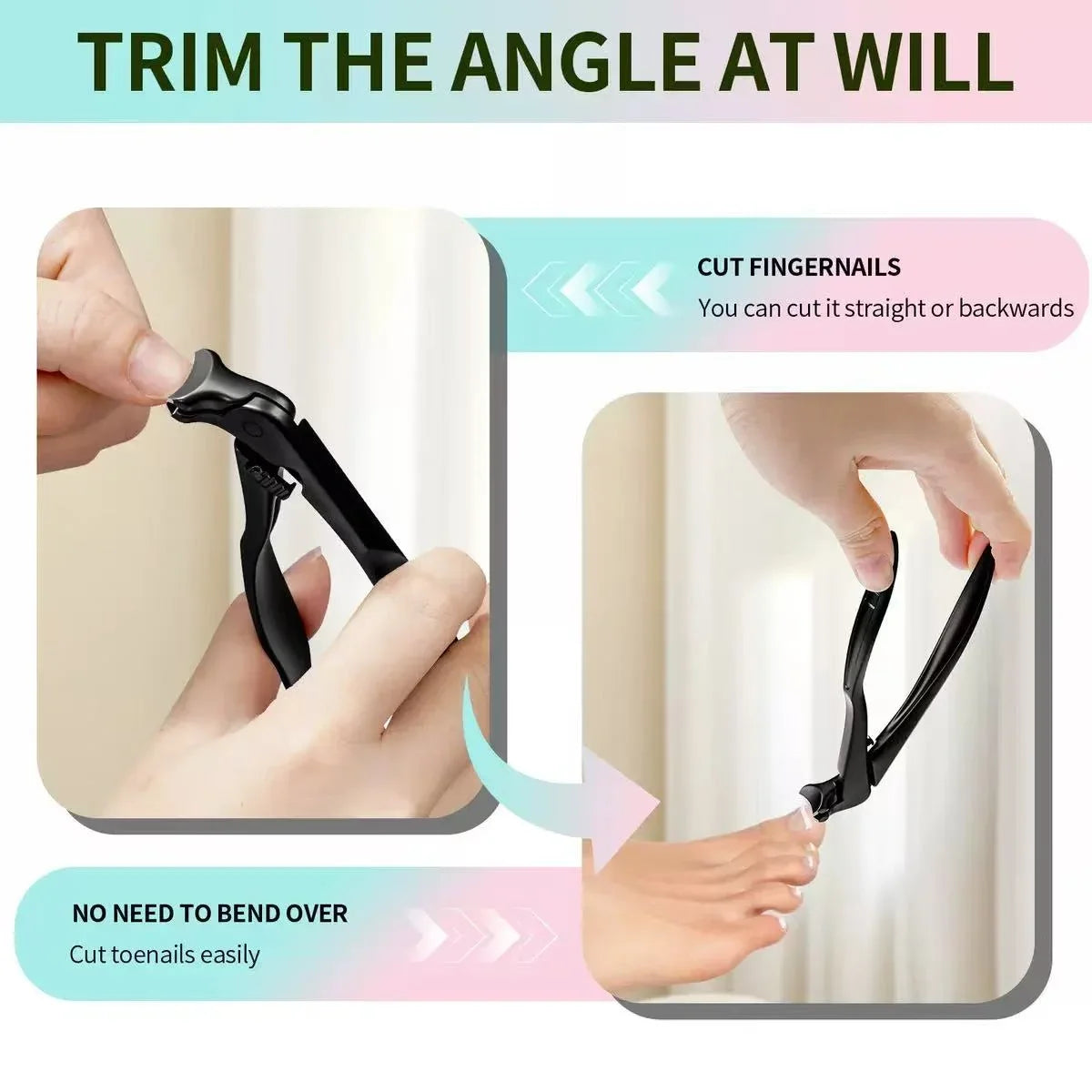 ✂️Black Curved Nail Clipper – Ergonomic & Easy for Seniors 🖤