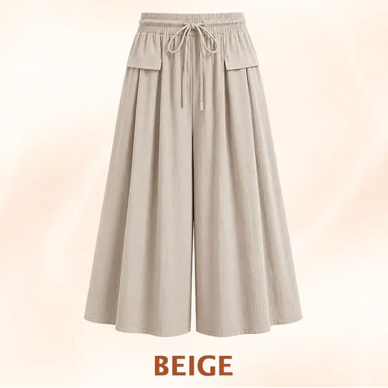 Relaxed Wide-Leg Cropped Culottes