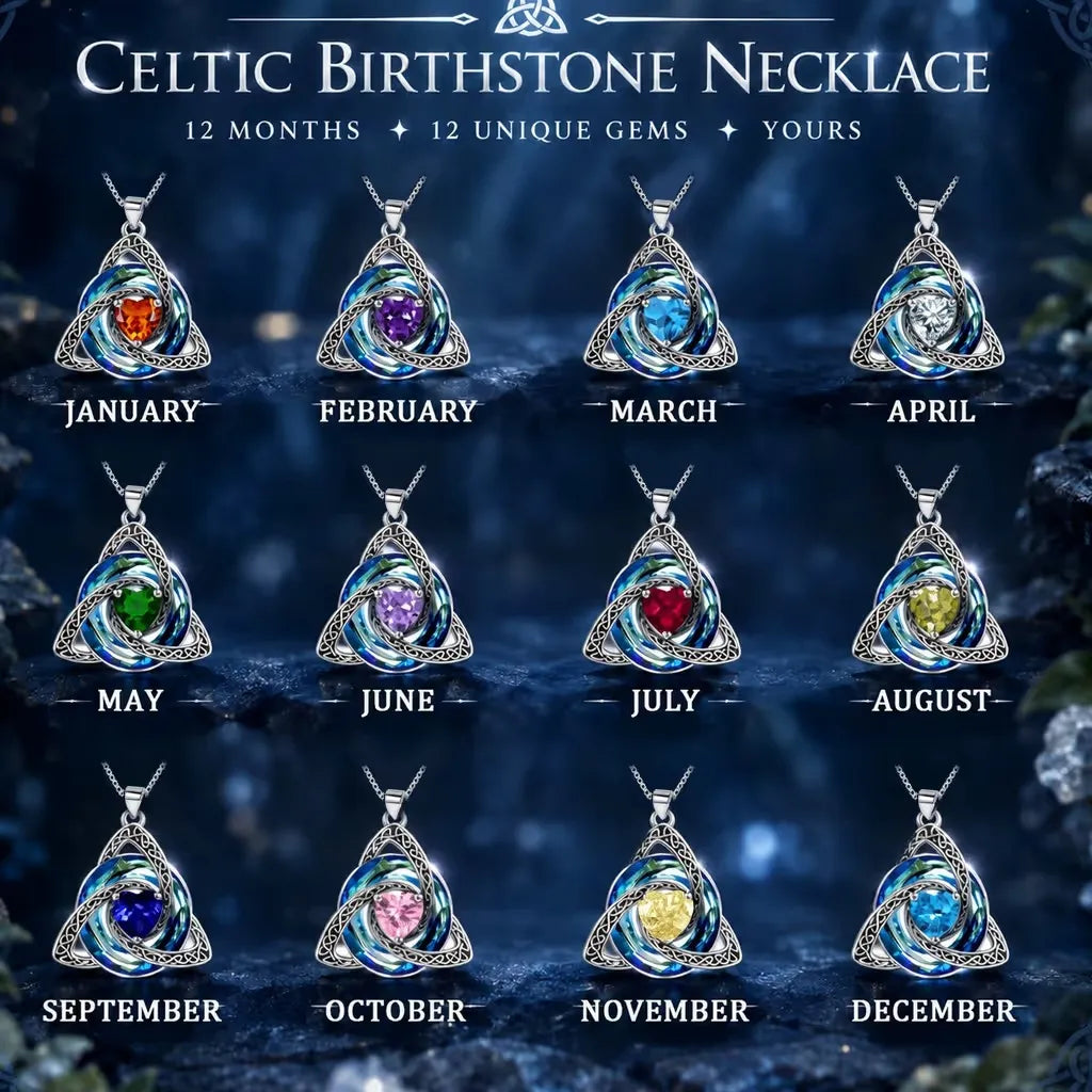 Birthstone Celtic Knot Necklace for Women