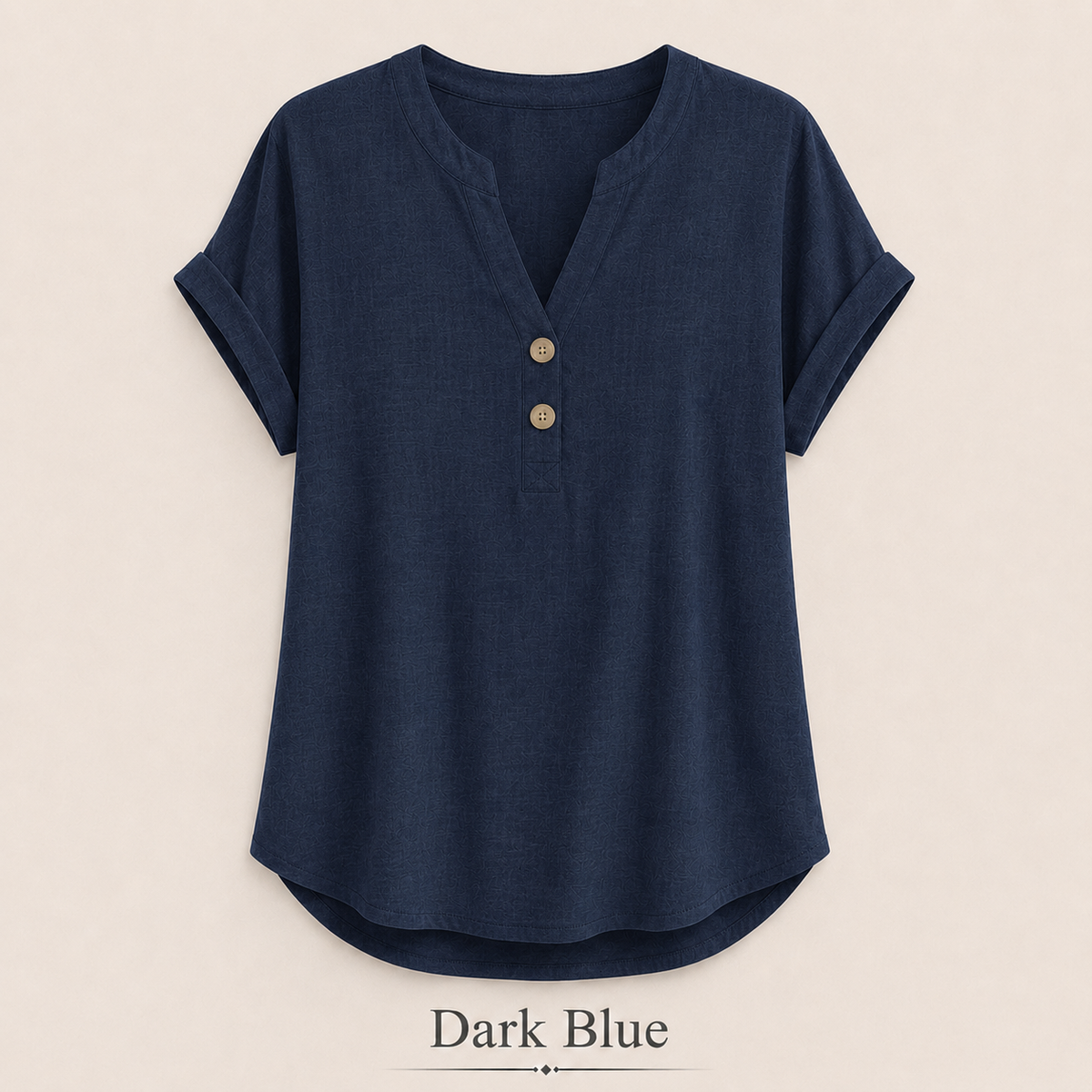 2026 Hot Style Women’s V-Neck Henley Top – Casual Loose Short Sleeve Dressy Blouse & Basic Tee