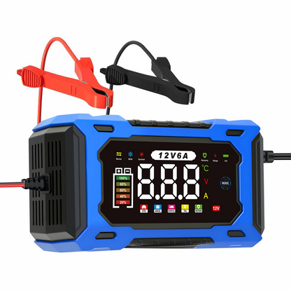 ⏳⏳Time-Limited Special⏰12V 6A Smart Car Battery Charger – Pulse Repair Technology, Auto Maintain & Desulfation