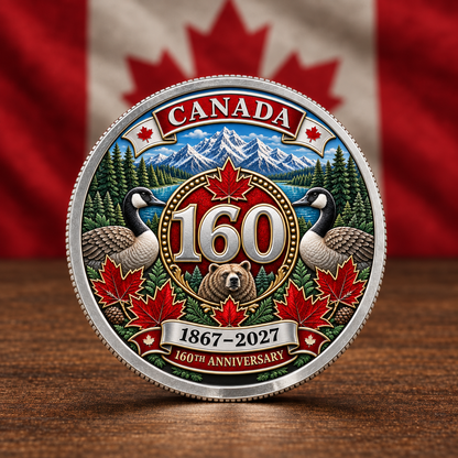 🍁 Canada 160th Anniversary Heritage Coin | Two-Sided 3D Wildlife Design