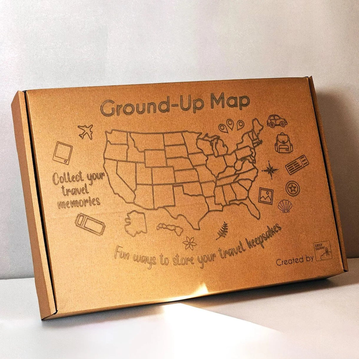 🗺️ USA Travel Memory Map – Wooden Keepsake Wall Display