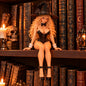 🧙 📖 Witchy Bunny Shelf Sitter Figurine – 🖤 Gothic Reading Witch Decor