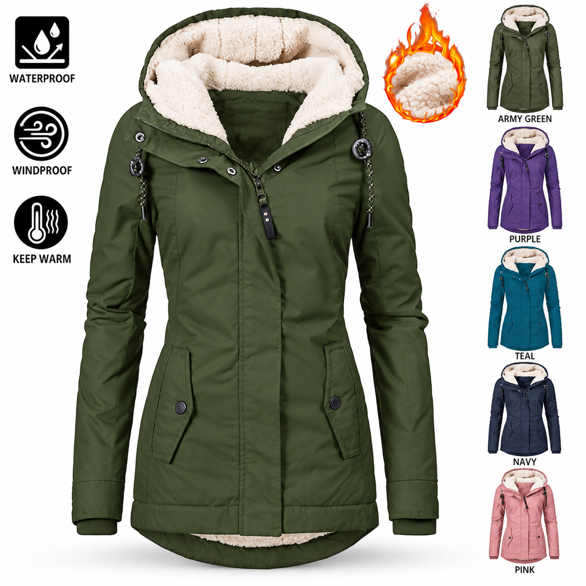 🥳Clearance Sale🍂Women's Windproof and Waterproof Cashmere Jacket
