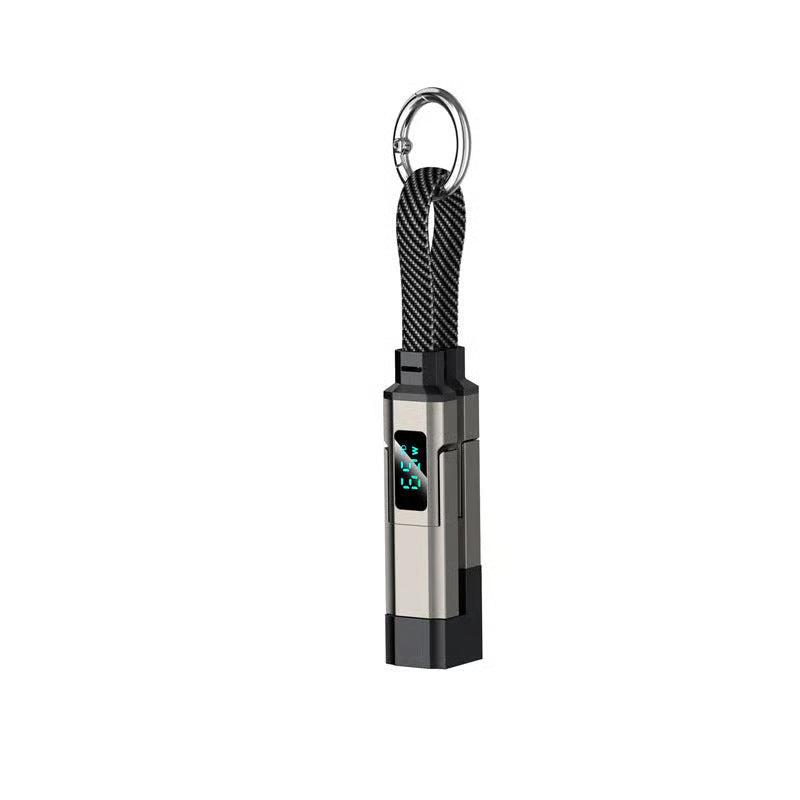 🔌 4-in-1 Digital Display Keychain Charging Cable — Power Anytime, Anywhere