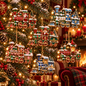 Christmas Magic Express – 6-Piece Vintage Christmas Train Ornament Collection | Santa, Snowman, Nutcracker & More