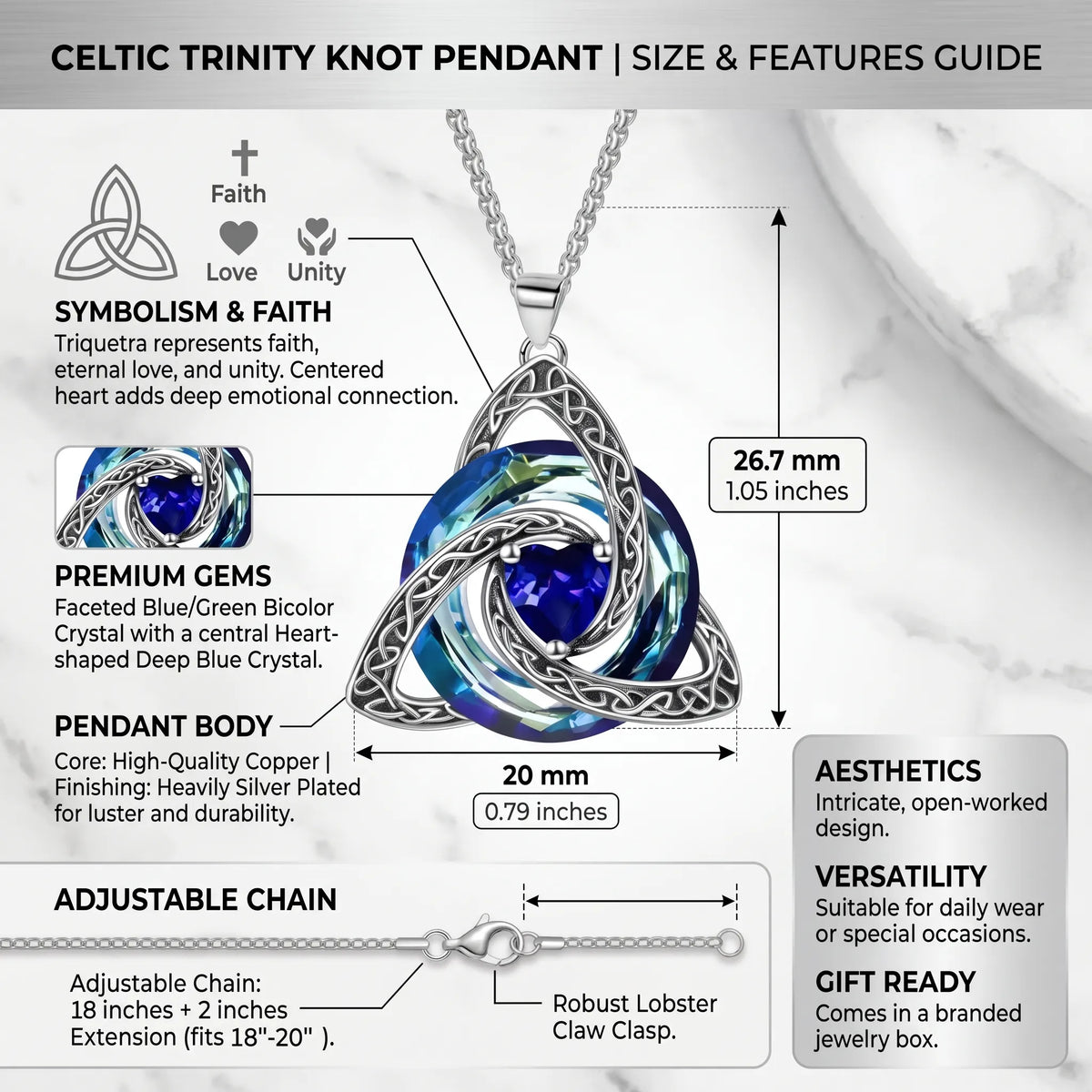 Last Day! Buy 1 Get 1 Free! 💝Witch Knot Birthstone Necklace✨