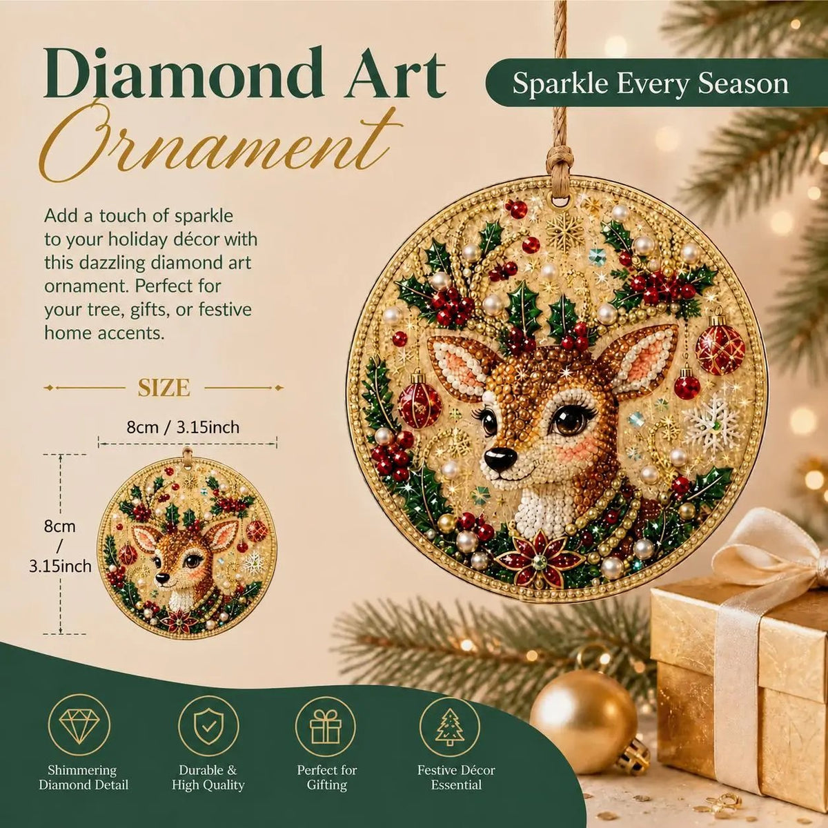 🔥Hot Sale 49% Off🎄Christmas DIY Diamond Painting Ornaments Kit (6-Piece) – Xmas Tree Hanging Craft Decoration