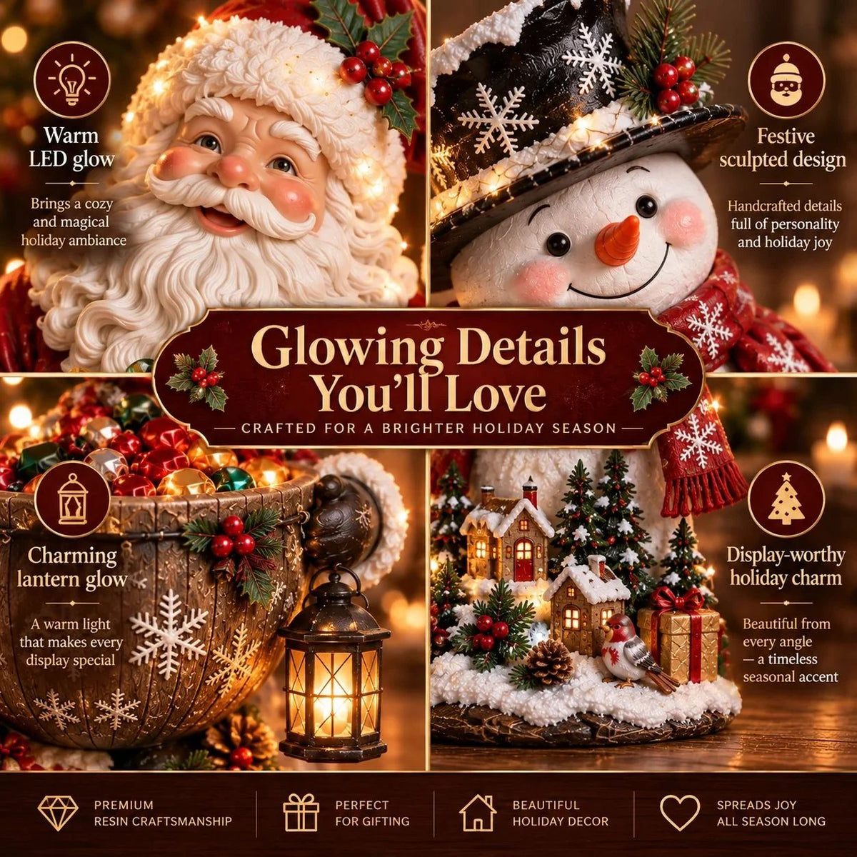 🎄 Weihnachts-Sale – 49% RABATT ✨Handgefertigte Weihnachts-Keramikschale mit Beleuchtung – 5 festliche Designs