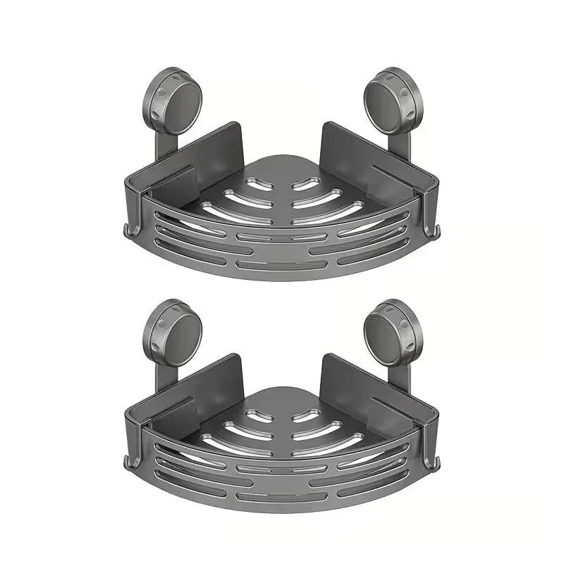 Triangle Suction Cup Shower Caddy ✨No Drill Wall Mount Bathroom Corner Storage Basket