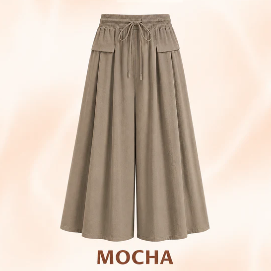 Relaxed Wide-Leg Cropped Culottes