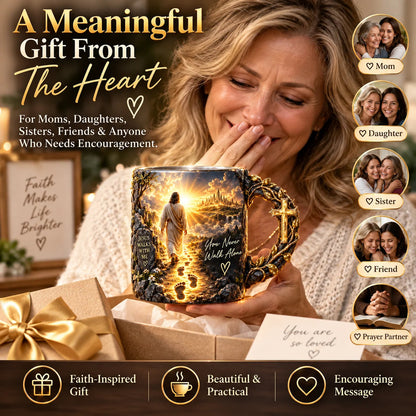 ✝️ Jesus Walks With Me™ – Heat-Reveal Faith Mug | You Are Never Alone
