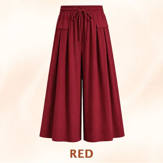 Relaxed Wide-Leg Cropped Culottes