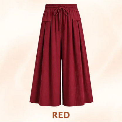 Relaxed Wide-Leg Cropped Culottes