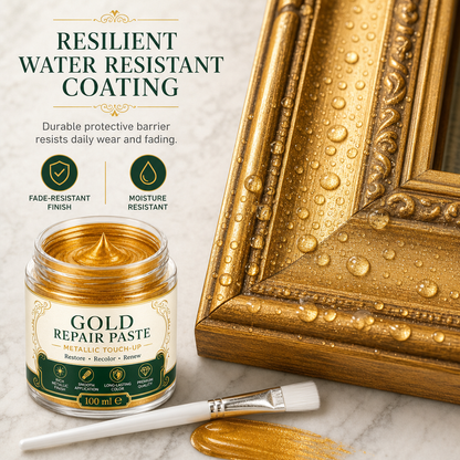 ✨ Gold Metallic Refinishing Paste – Restore Faded Frames & Home Decor with Brush 🖌️
