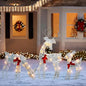 🔥2027 Debut release|LED Christmas Reindeer Set with Bow – Decorative Reindeer Family for Indoor and Outdoor