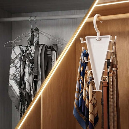 ✨Last Day 50% OFF✨Rotating V-Shaped Accessory Hanger – 12-Hook 360° Closet Organizer